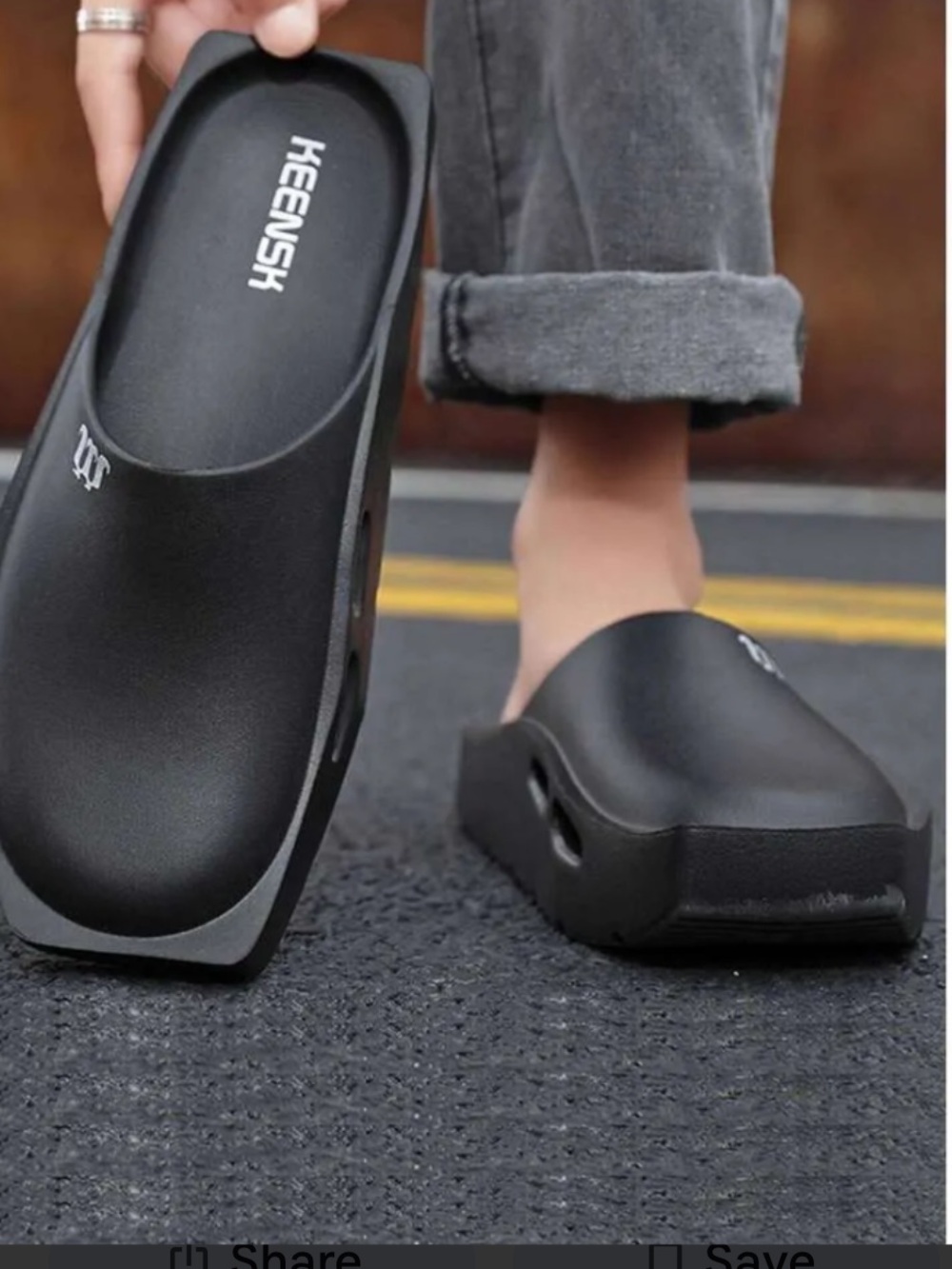 KEENSK Black Men's Slide Casual Slip-On Size 10 NWT